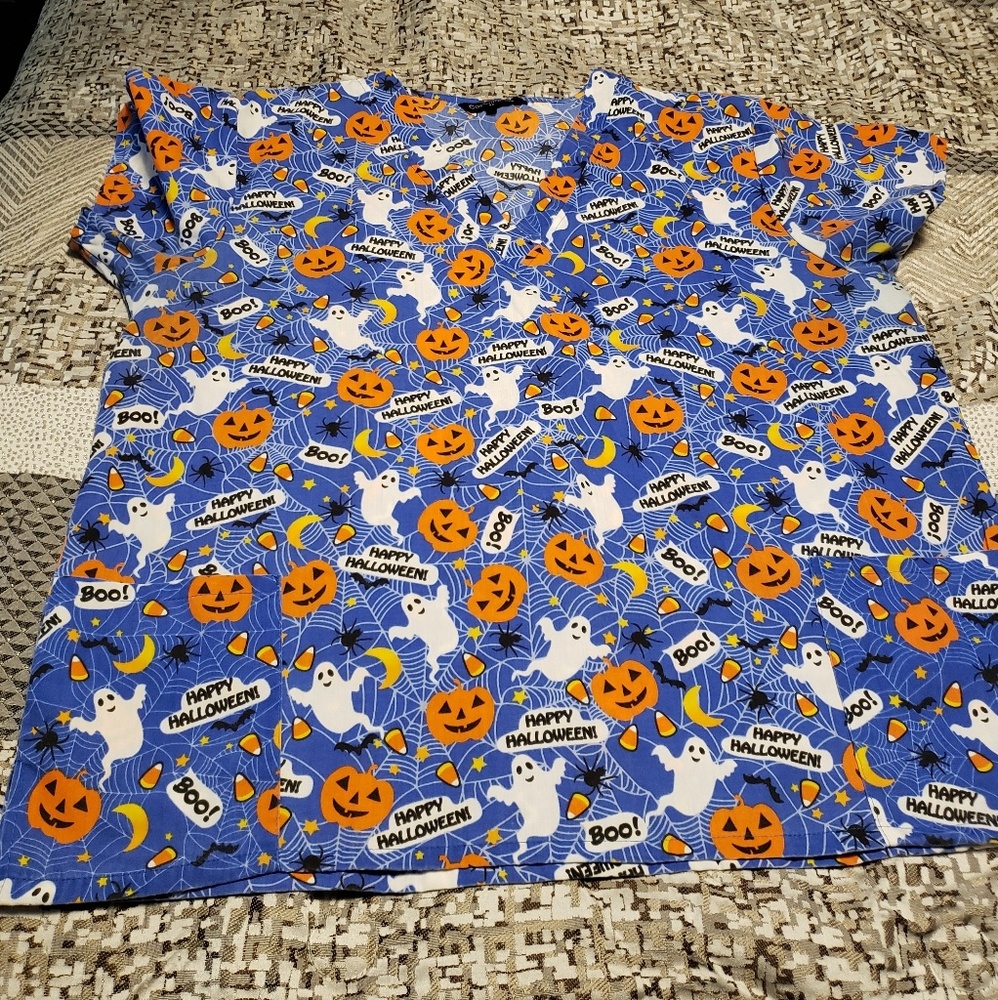 Halloween scrub top